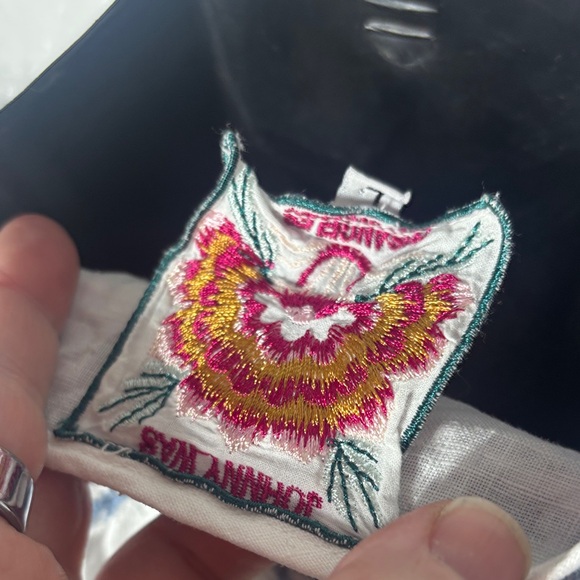 Johnny was womens large lei lei 100% linen mini dress tunic embroidered - Picture 6 of 7